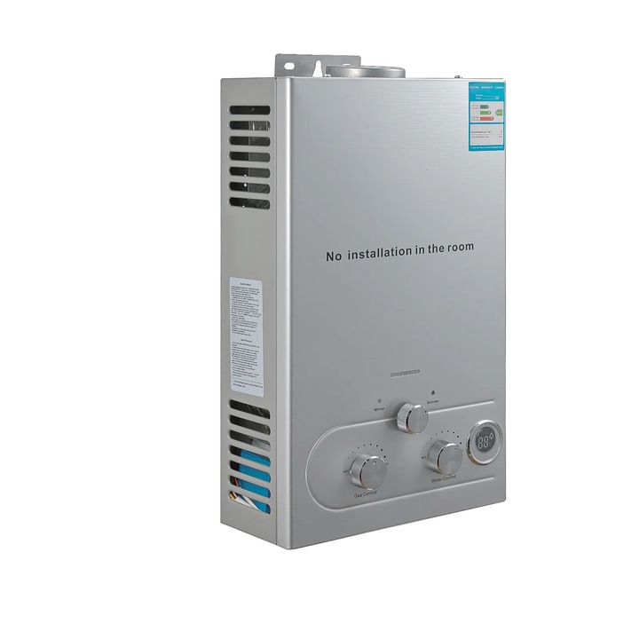 Azonnali vízmelegítő, 16L, falra szerelhető, rozsdamentes acél, energiahatékony.