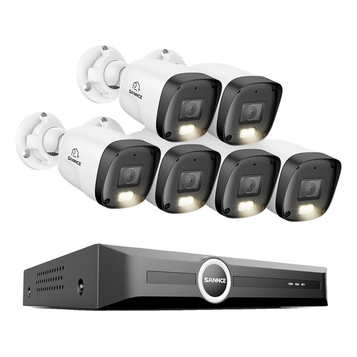 Kit Supraveghere, 4K, 8CH, 4 camere 8MP, HDD 3TB integrat, comunicare bidirectionala