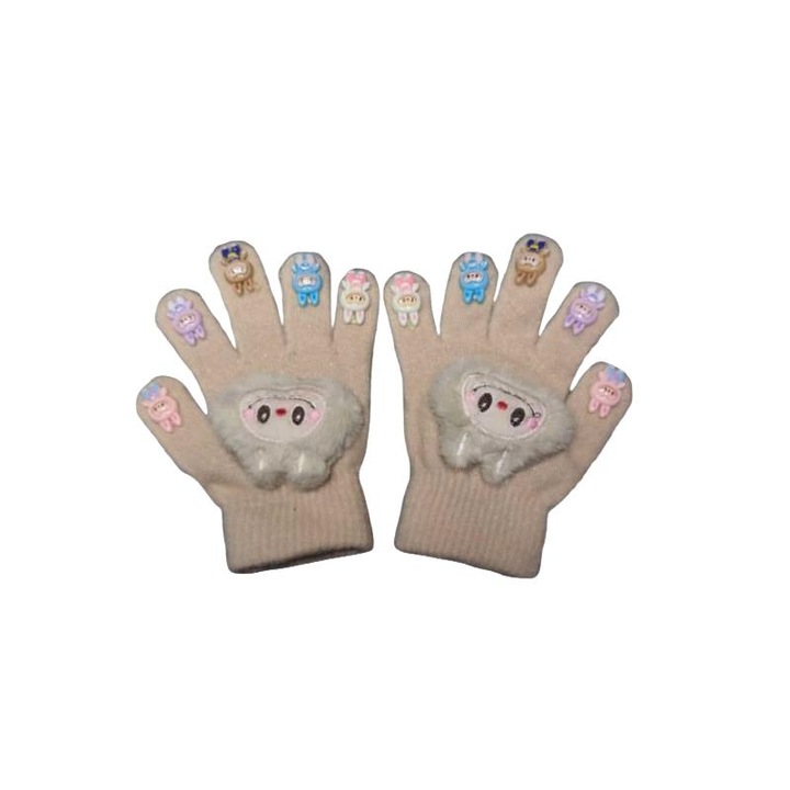 Gyerekkesztyu, barna, otu00e9ves kialaku00edtas, szuper puha anyag, 5