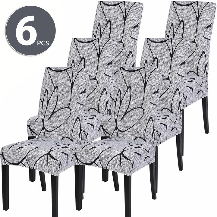 6 darab szék huzat, BYONDSELF®, univerzális elasztikus, lótusz mintás, levehető, mosható, hálószobába, nappaliba, étkezőszékekhez