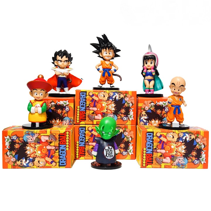 Set figurine Dragon Ball, 6 piese, 12cm, multicolor