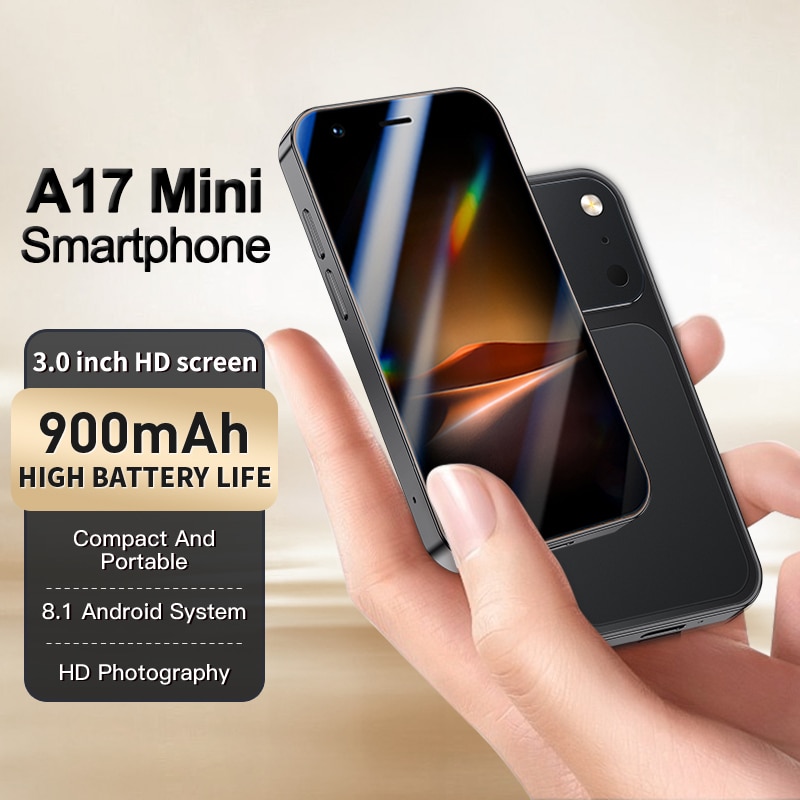 Smartphone Mini 3G Rainbuvvy A17, 2GB RAM, 16GB ROM, 3.0 inch, Dual SIM, Negru, Ro Alert