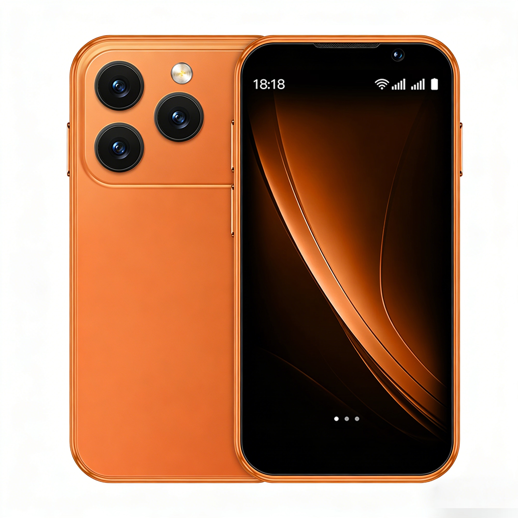 Rainbuvvy I17 Mini smartphone 3G de 3,0 inci, 2 GB RAM, 16 GB ROM, Android 9.0, 900 mAh, portocaliu