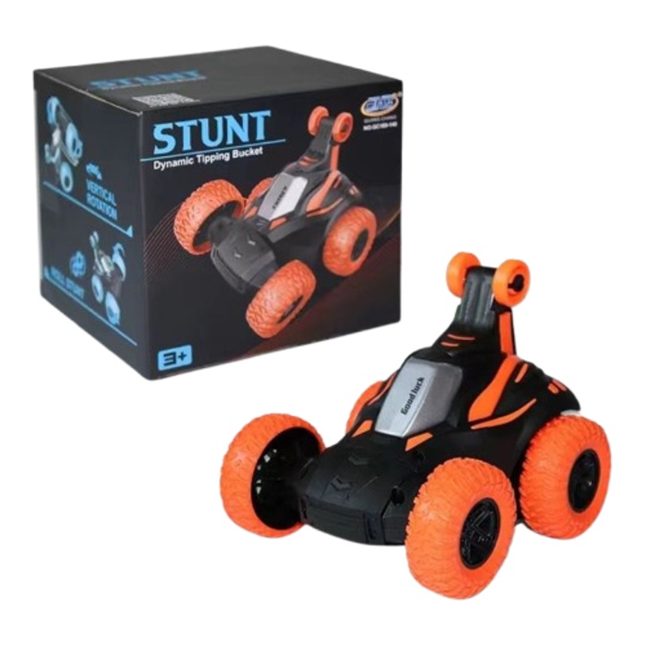 Távirányítós kaszkadőrautó gyerekeknek, hang- és fényeffektusokkal, 360°-os forgással, vonzó designnal