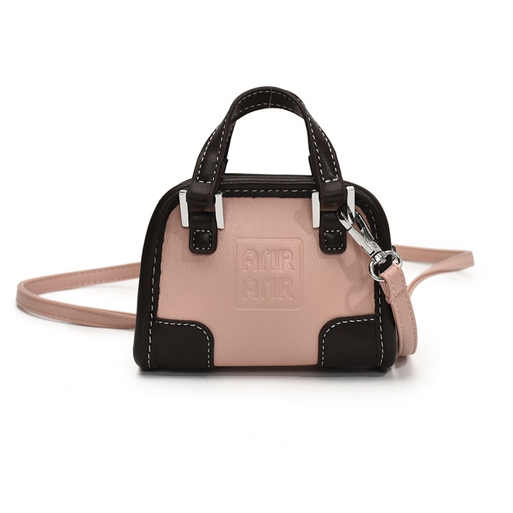 Mini táska lányoknak, színes design, rózsaszín, kis méret