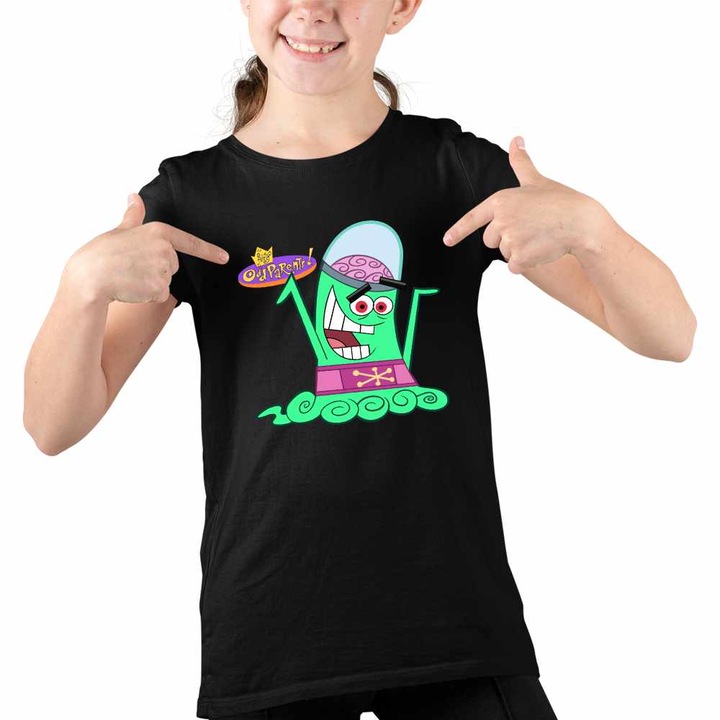 Tricou Copii Fete Fairly Odd Parents Mark Chang Yugopotamia Nasii mei Vrajitori, Fekete