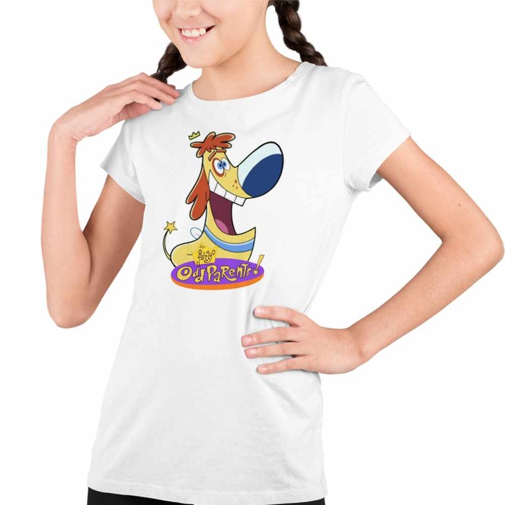 Tricou Copii Fete Fairly Odd Parents Sparky Nasii mei Vrajitori, Fehér