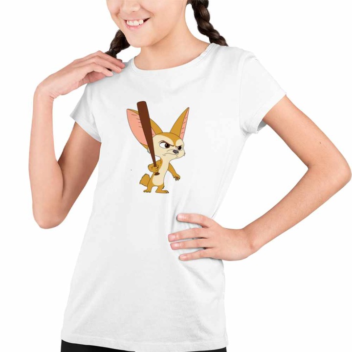 Tricou Copii Fete Zootopia Finnick Vulpe Desert Bebe Zootropolis, Fehér