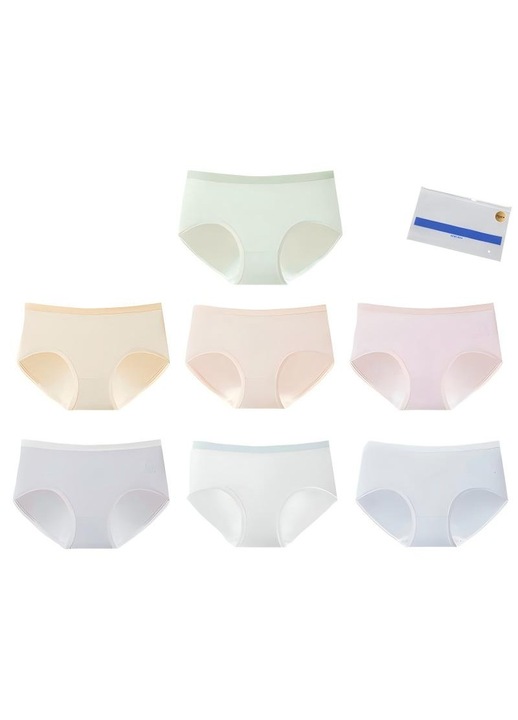 Set de 7 pantaloni interiori femei, chiloti dama set, Omelivon®，Chiloti calzi din bumbac si acril, multicolor, L