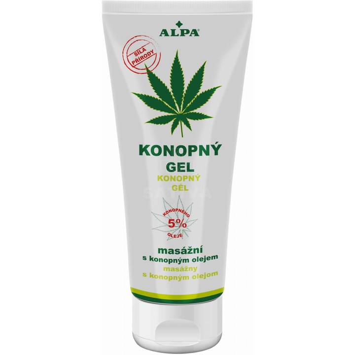 Alpa kannabisz masszázsgél, 100ml, regeneráló formula, könnyen felszívódik, nem ragad