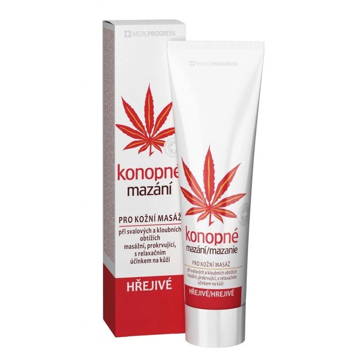 Medicprogress Kenőcs 100 ml, 5% kenderolaj, természetes olajok, izmokra és ízületekre