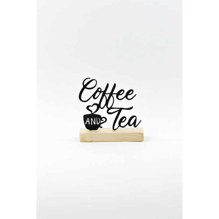 Decoratiune, Fetisshop, Negru/Maro, 14x14 cm, Lemn/Plastic