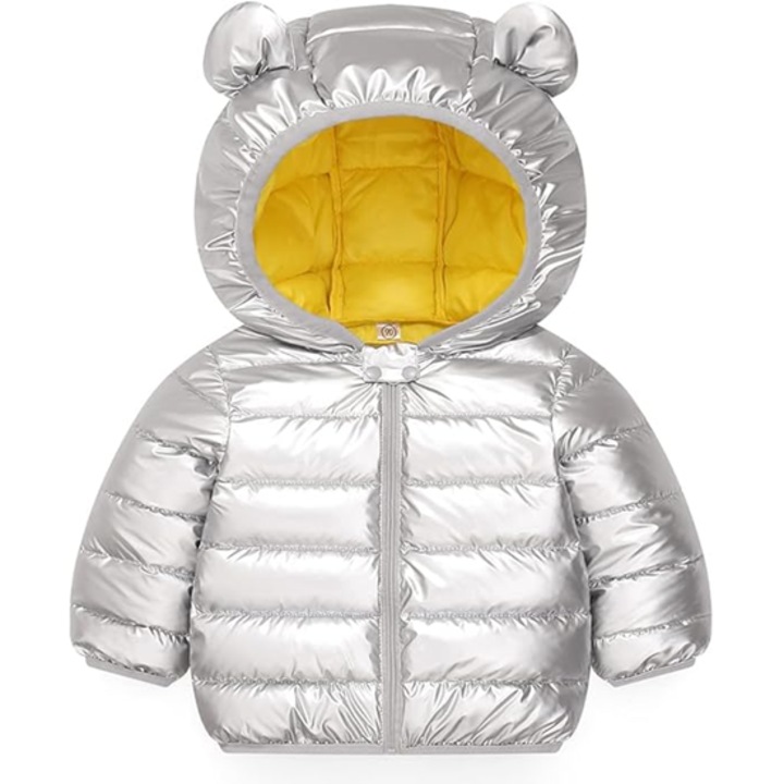 Geaca pentru copii, JiAmy, usoara, argintie, 110 CM