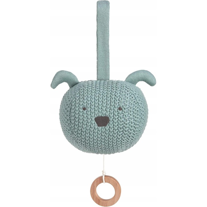 Музикална латерна Lassig - Little Chums, Dog, Органичен памук, 0m+