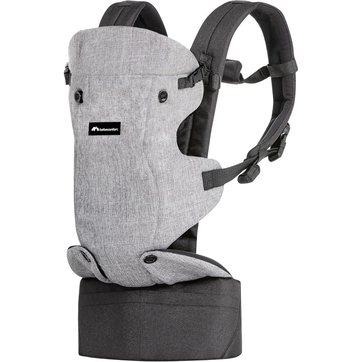 Marsupiu ergonomic Bebeconfort Go4, 4 pozitii de transport, 3,5-15 kg, gri