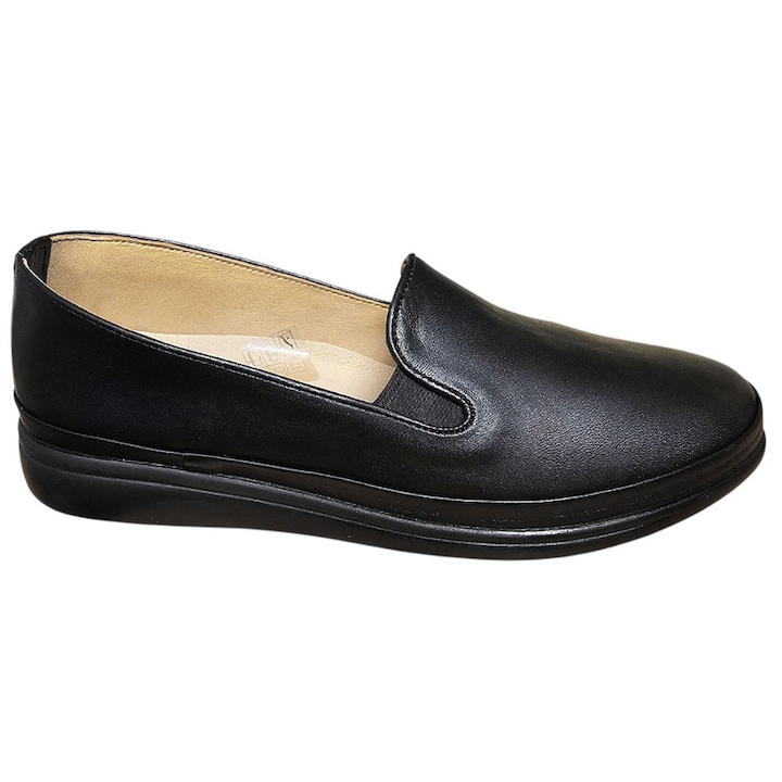 Pantofi Ortopedici Dama Maro Bio Flex din Piele Naturala, Talpa Usoara si Flexibila din Poliuretan, Interior si Brant Moale din Piele Naturala – Confort Ideal Zilnic, Negru
