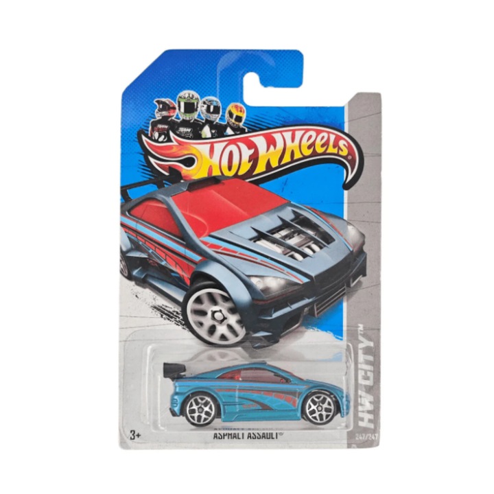 Masinuta Hot Wheels, Asphalt Assault, Colectia 2012, Albastru, 1:64