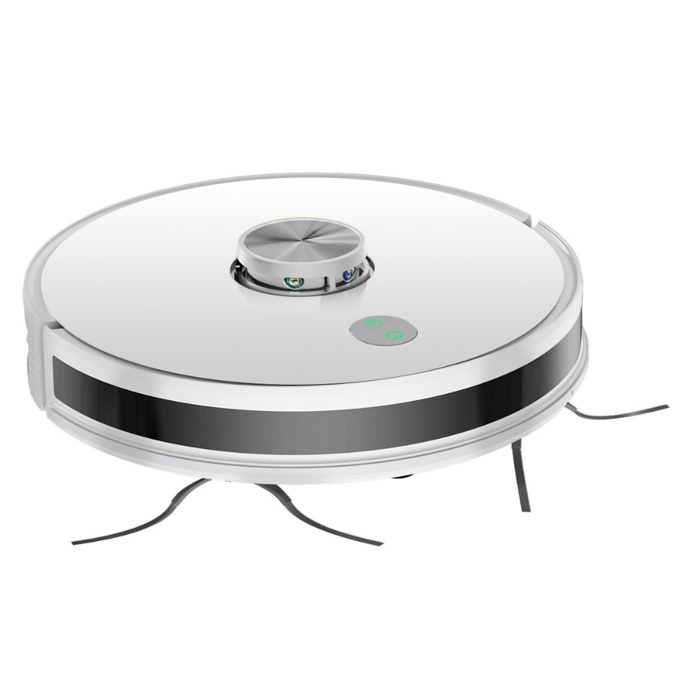 Aspirator Robot Inteligent 2 In 1 IdealTI® Smart A8i, Functie Mop, Navigatie Inteligenta LIDAR 360°, Putere 4500Pa, Tuya App WiFi, Reincarcare Automata, 2500 mAh, ALB