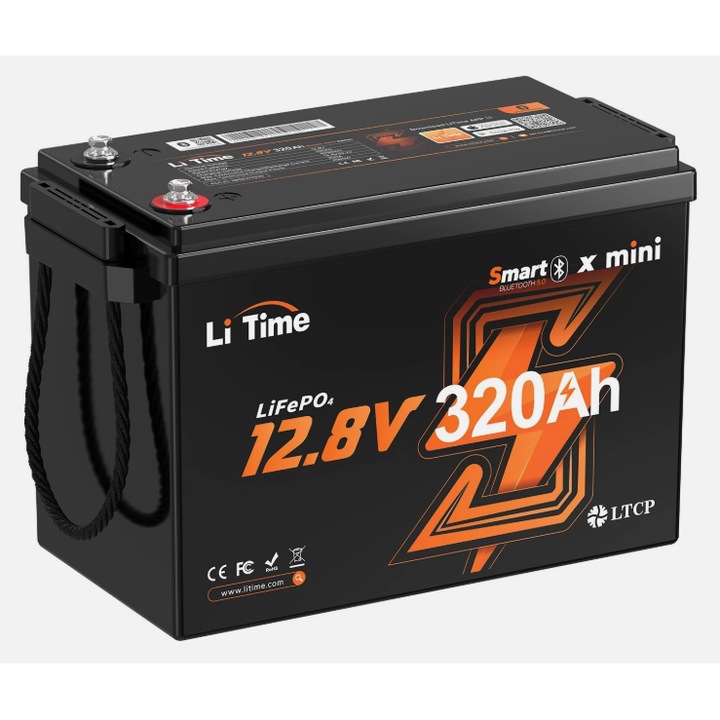 Батерия LiFePO4 12V 320Ah Lata190 LiTime 368 x 189 x 255 мм