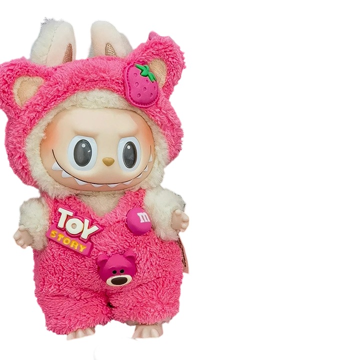 Costum pentru papusa Labrador 17cm, serie de iarna, urs capsuna