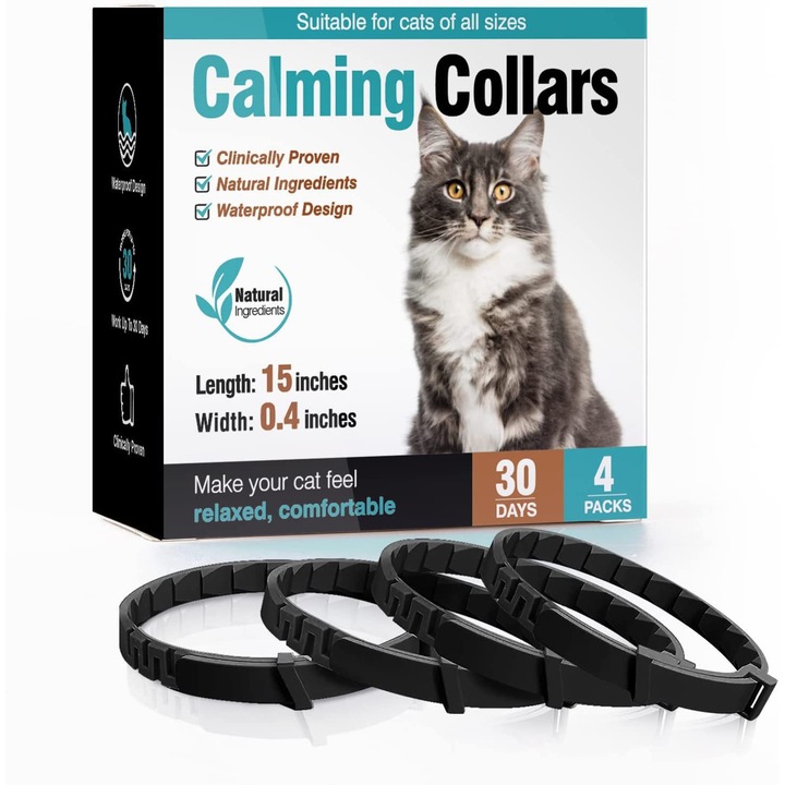 Zgarzi pentru pisici, set de 4, negru, pentru calmare