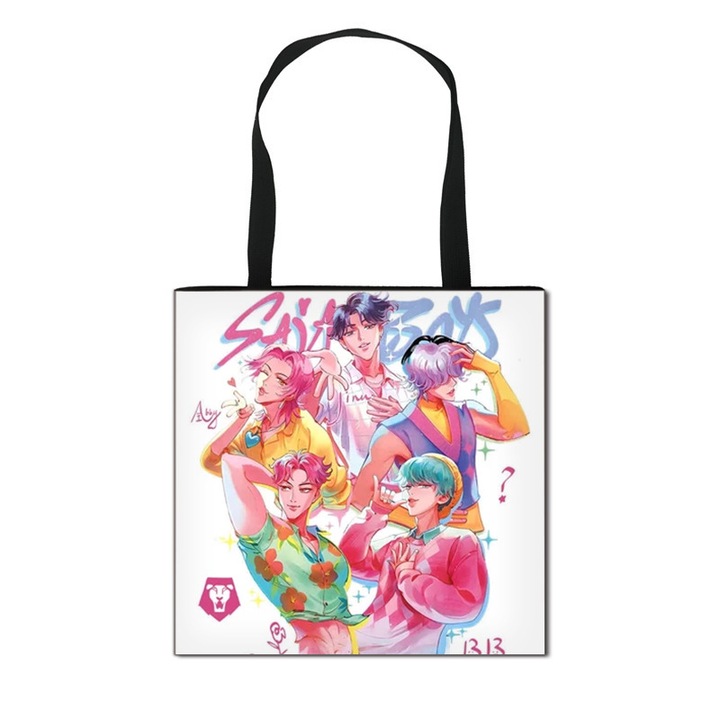 Geanta umar K-POP Demon Hunter, poliester, capacitate mare, 40x40cm