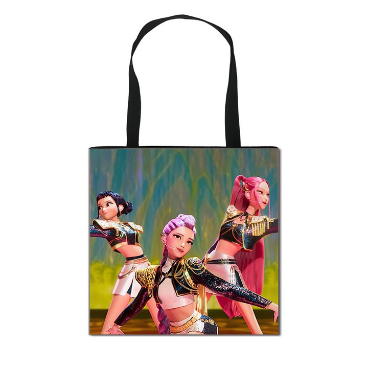 Geanta de umar K-POP Demon Hunter, Poliester, Portabila si Capacitate Mare, A-22, 40 x 40cm