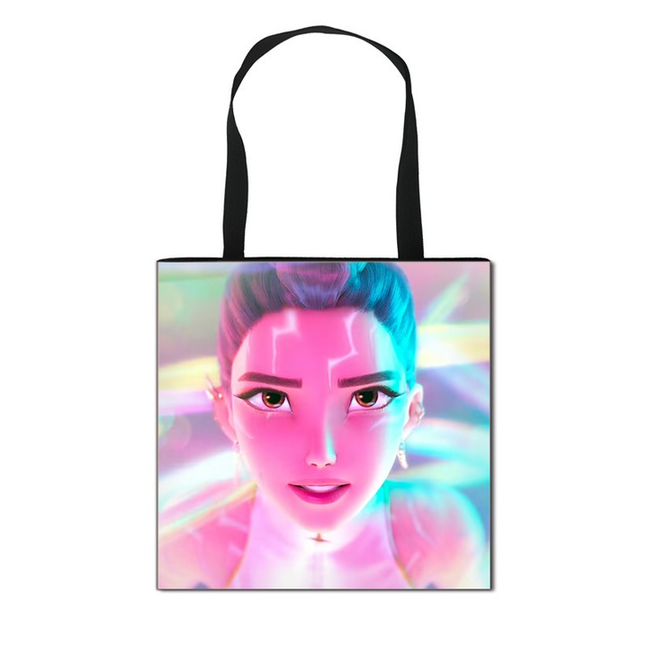 Geanta umar K-POP Demon Hunter, poliester, capacitate mare, 40x40cm