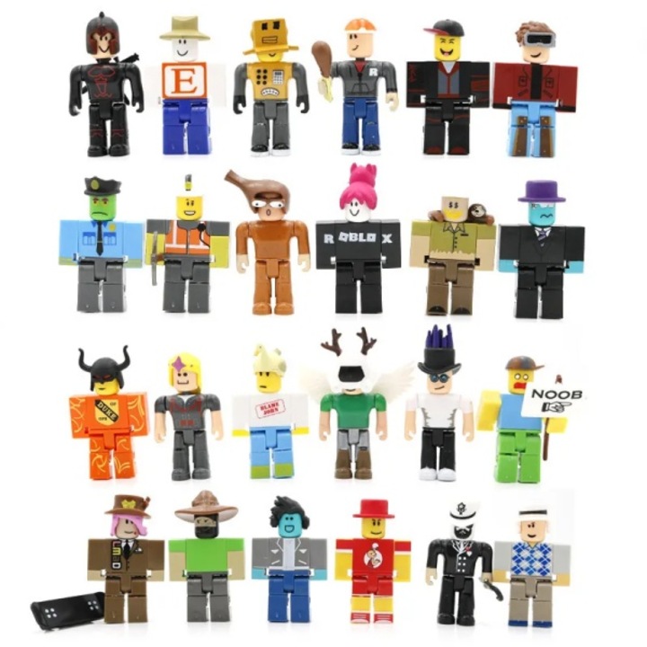 AjieQaQ figura készlet, 24 darabos, 8 cm, Roblox karakterek, műanyag, gyermekjátékok