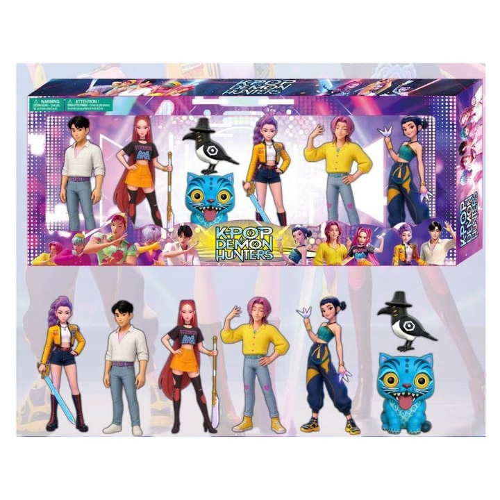 Set 7 Figurine K-Pop Fete Vanatori de Demoni, AjieQaQ®, Multicolor - Colectie Anime Premium pentru Decoratiuni