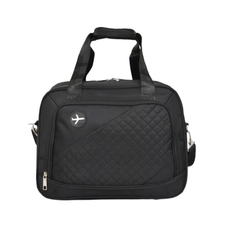 Geantă de mână 2852-1, Textil, 40/30/20 cm, Neagră