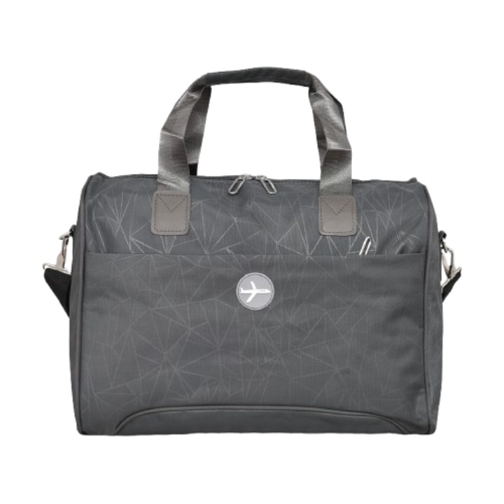 Чанта за ръчен багаж 6039-3, Текстил, 40/30/20 см, Сива