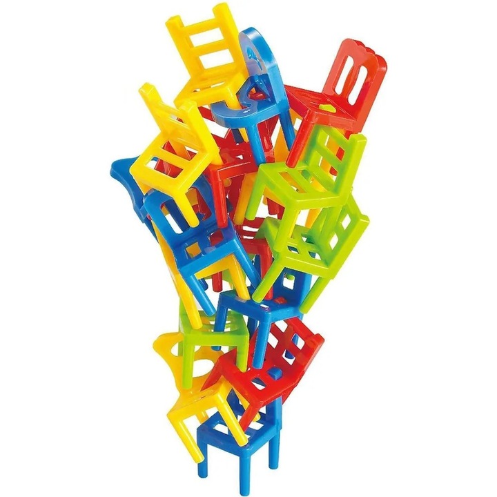 Подреждащи се столове с градивни блокове, интерактивни играчки за намаляване на стреса за срещи между родители и деца, комплект от 42 части