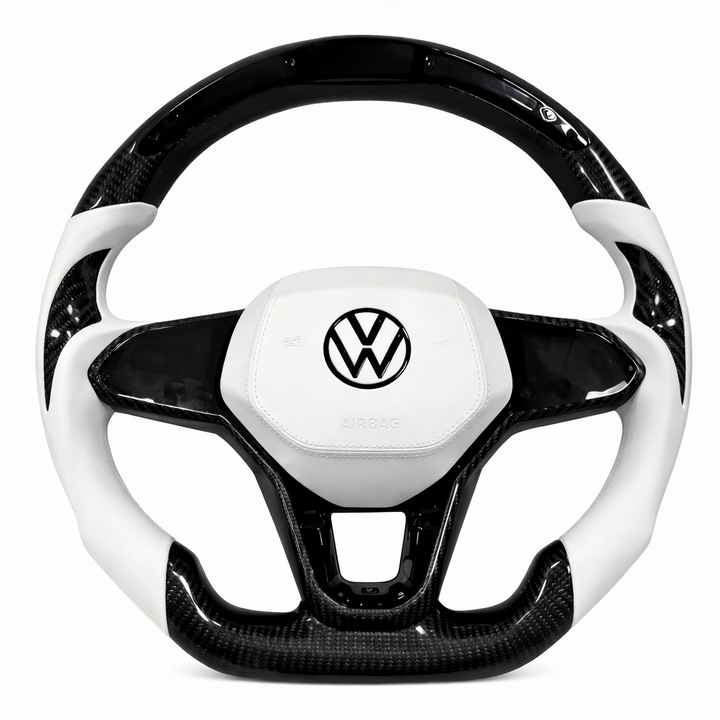 Волан VW R-Line – бял спортен карбон и кожа