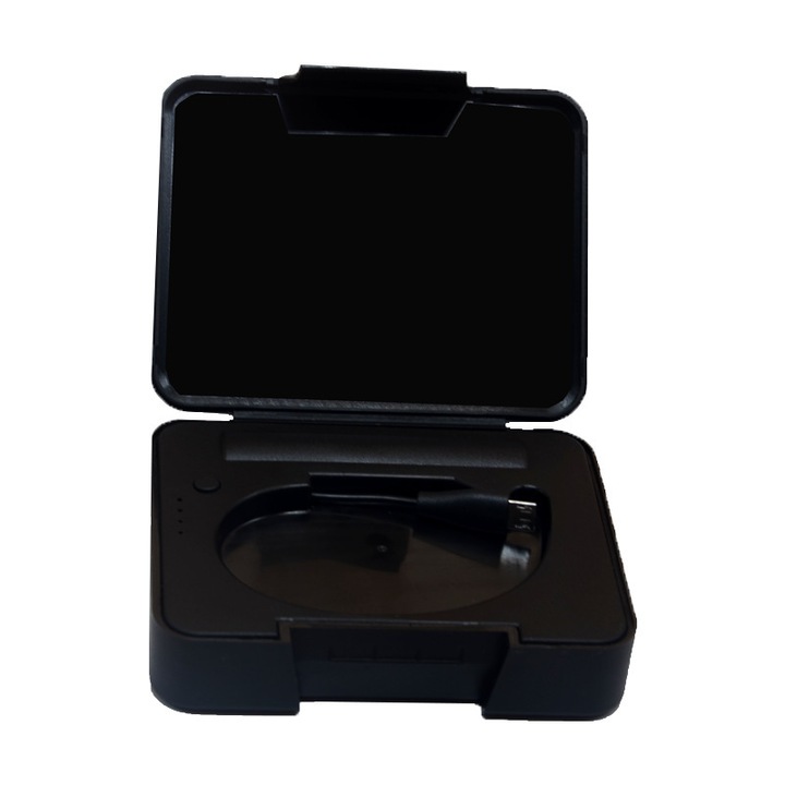 Vezeték nélküli fülhallgató, Bluetooth 5.0, fekete design, többfunkciós töltőtok LED-del