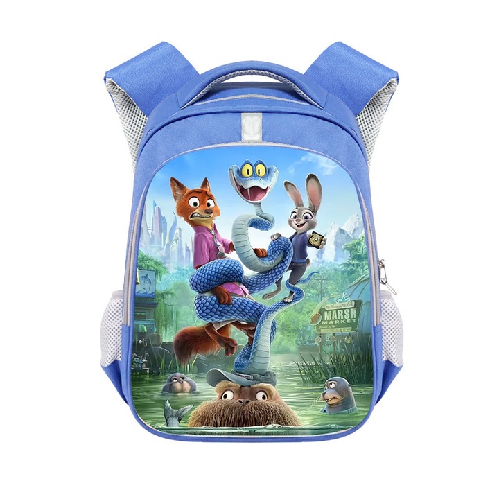 Zootropolis iskolatáska 2, rajzolt modell, kék, 01