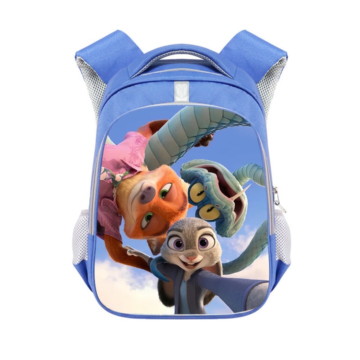 Zootropolis témájú hátizsák 2, rajzfilm óvodásoknak, kék, 02