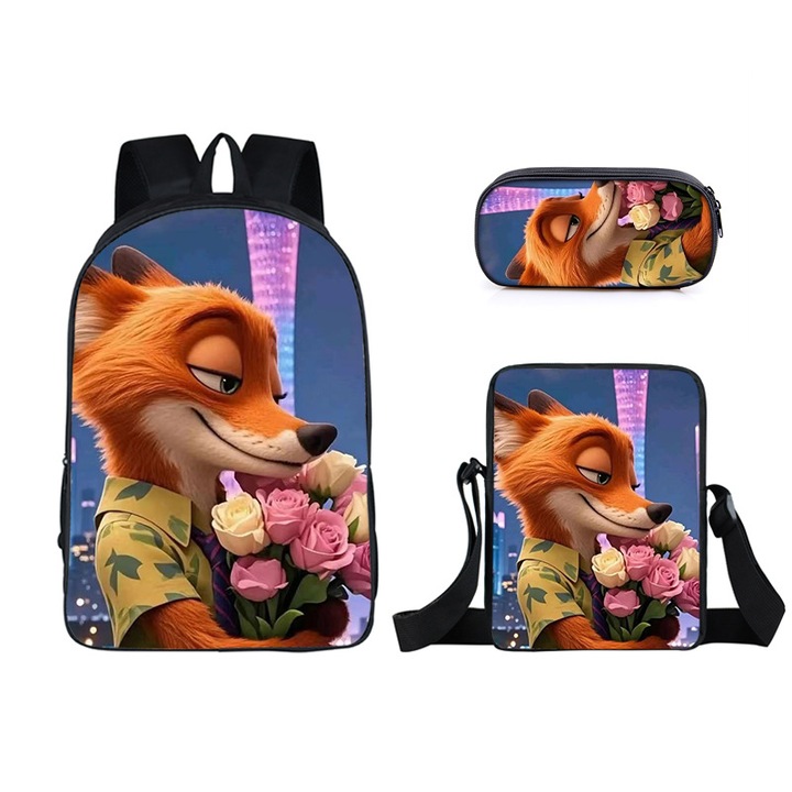 Zootropolis iskolatáska 2, háromrészes szett: 16 hüvelykes iskolatáska, uzsonnás táska, egyszerű tolltartó, többszínű, 11