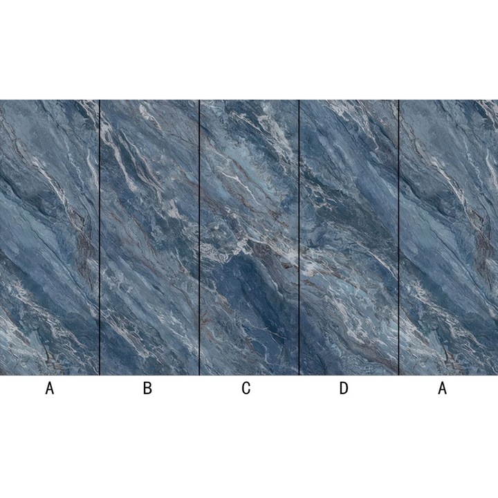 Panouri decorative de perete DecoStone 1D121, marmură albastră, 1200x2800mm, structură carbon-cristal