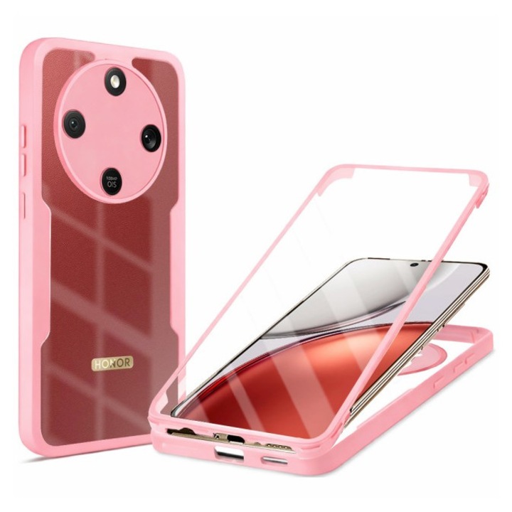 Husa Upzz® ColorVerse 360 + Screen Protector Compatibila Cu Honor Magic8 Lite - Roz