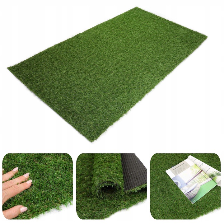 Изкуствена трева, elSimone, 100 x 650 см, зелена, дълъг косъм, UV устойчивост, външна, под градински басейн, правоъгълна, гладка, Oeko-Tex сертифицирана, полиетилен