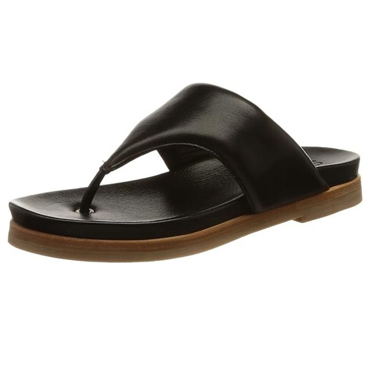 Slapi dama, Shabbies, Negru, Piele naturala, 40 EU