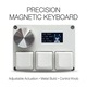 Геймърска клавиатура Ugo® SayoDevice O3C OSU Keyboard, Магнитни Hall суичове с Rapid Trigger, линейни клавиши, с въртящ се бутон и екран, функции Copy/Paste, Shortcut, Mini Keypad с Macro Hotswap, бяла