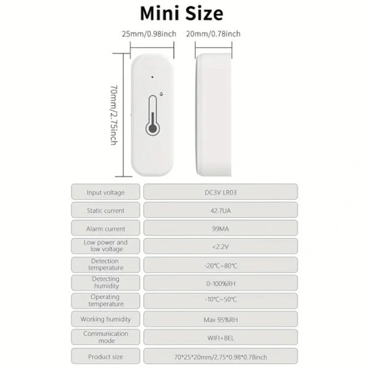 Termometru si higrometru wireless set 4 buc smart WiFi alb