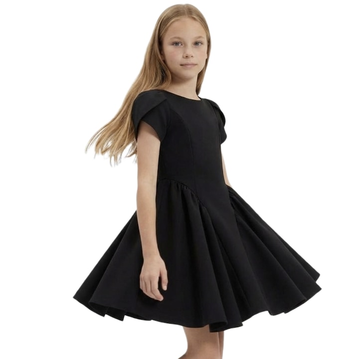 Rochie eleganta pentru fetite MaLuna Rumi, evazata, Negru, Negru