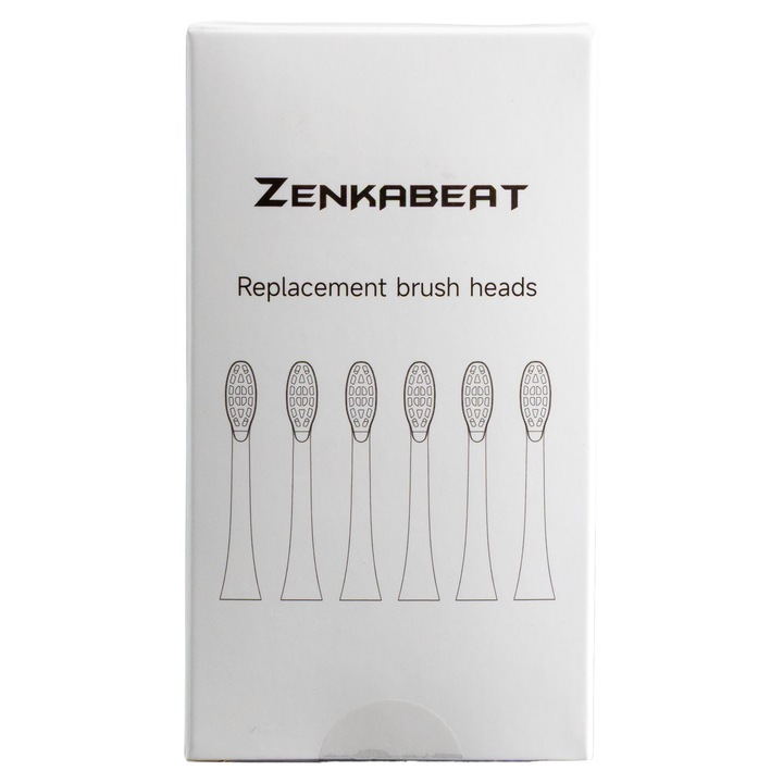 Set 6 rezerve pentru periuta de dinti sonica electrica Zenkabeat TB-1001, Mediu, Negru