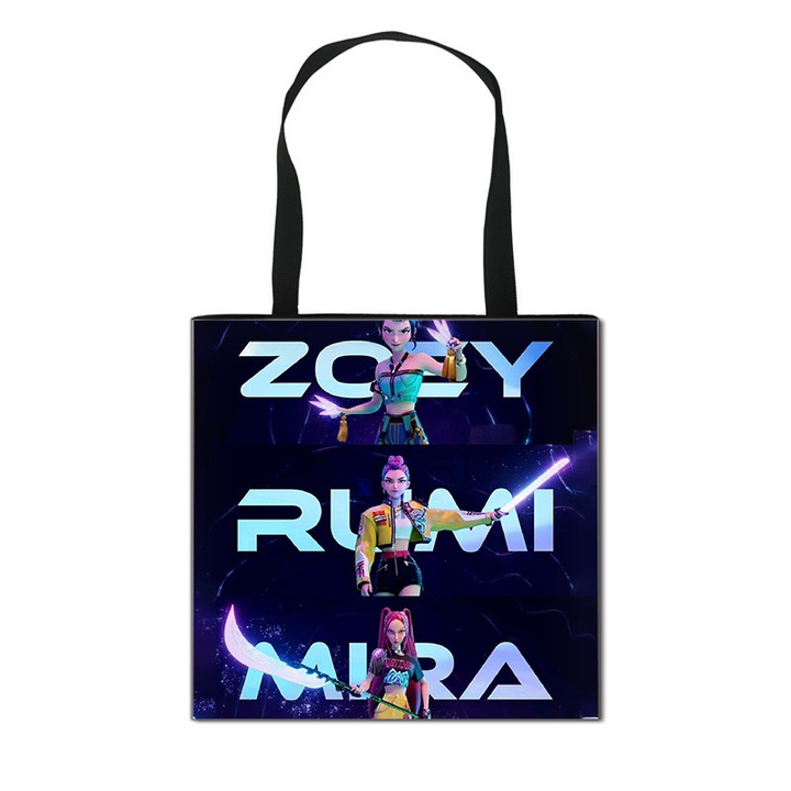 Geanta de umar K-POP Demon Hunter, poliester, portabila si de mare capacitate, A-2, 40 x 40cm