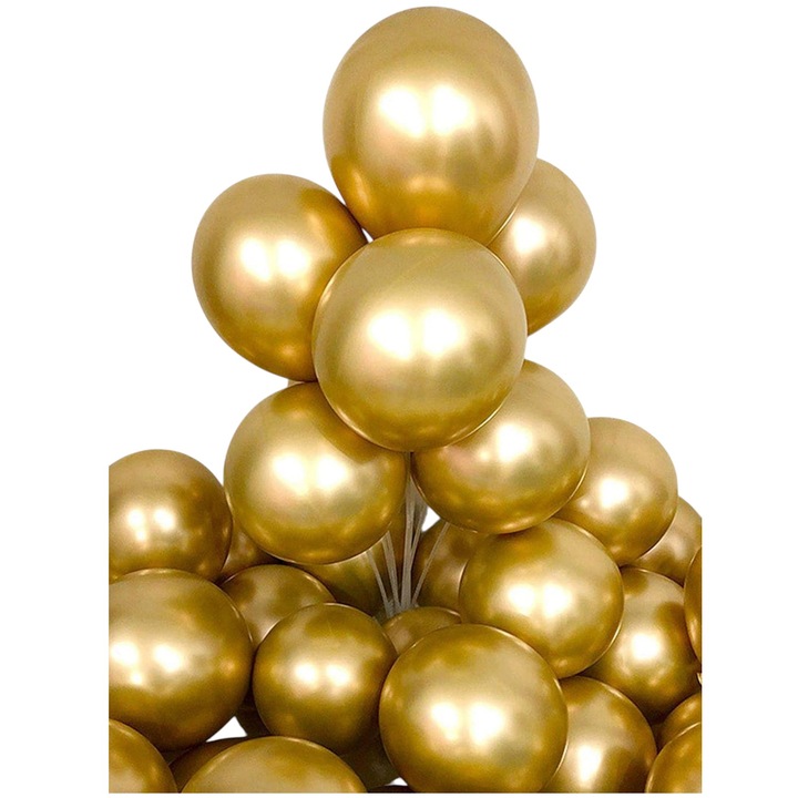 Lufi buli, arany, 30 cm, 25 db