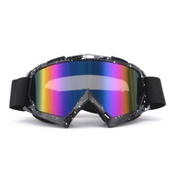 Ochelari ski, Marime universala, protectie UV/anti aburire/spargatoare de vant, pentru schi, ciclism, bungee jumping, motocicleta, PC, Unisex, Negru/Irisat