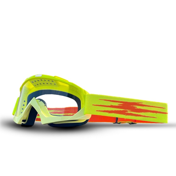 Ochelari de schi, CX-205, lentile clare, galbeni, 18x10x5cm, set ajustabil